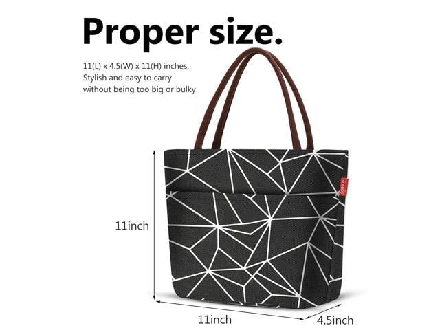 Large Lunch Bags for Women Soft Cooler Tote Bag Aosbos Insulated Lunch Box  Adult Food Organizer Black Prism 