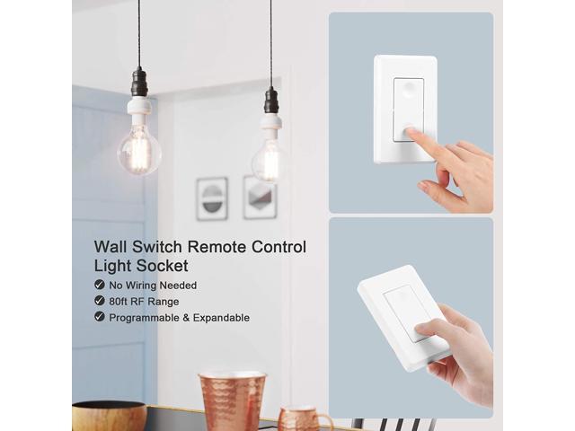 DEWENWILS Remote Control Light Lamp Socket E26 E27 Bulb Base Wireless Switch Kit White