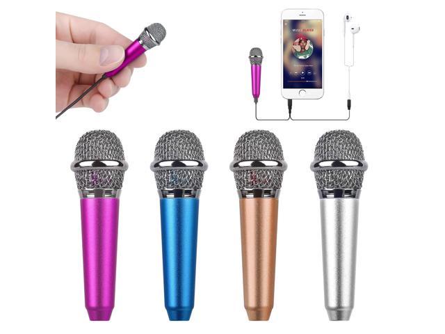 Laptop Blue Notebook Singing Camera Mini Microphone with Clip,Tiny Microphone for Phone Small Condenser Mic for Video Recording 