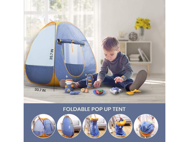 23pcs Kids Camping Tent Set Toys Camping Gear Tools Adventure Set Toys for Kids 
