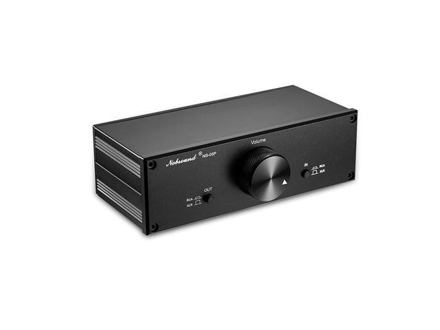 Nobsound Mini Fully-Balanced/Single-Ended Passive Preamp; Hi-Fi Pre-Amplifier; XLR/RCA Volume Controller for Active Monitor Speakers Silver 