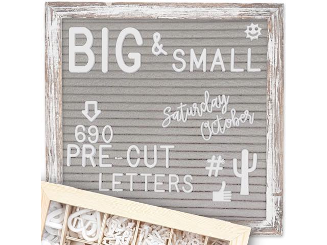 Stand Letter Board 10x10 Rustic Gray+690 PRE-Cut Letters Upgraded Wooden... 