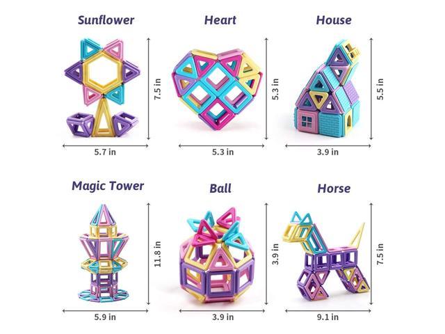 2020 Mini Castle Magnetic Building Blocks 163PCS Toddlers Small Educational Toys 