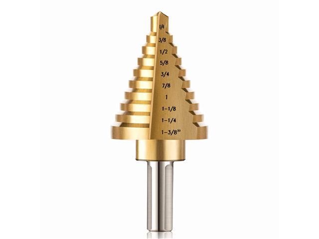 Step Cone Drill Bits HSS Multiple Hole Stepped Up Bits Drill Cone Bits for Cutting Holes On Metal Steel Wood Aluminum 5 Pcs Step Drill Bit Set 