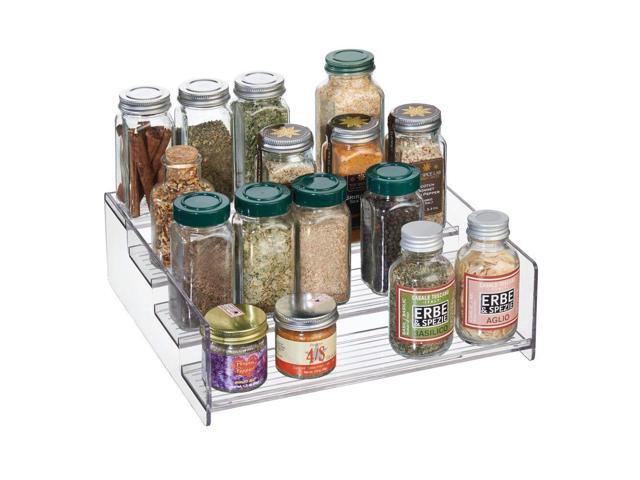 Mdesign Plastic Kitchen Spice Bottle Rack Holder Food Storage