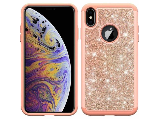 Apple Iphone Xs Max Glitter Bling Diamond Tough Case Rose