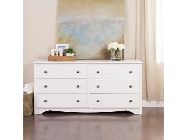 Prepac Monterey 6 Drawer Dresser In White Wdc 6330 K 60 W X