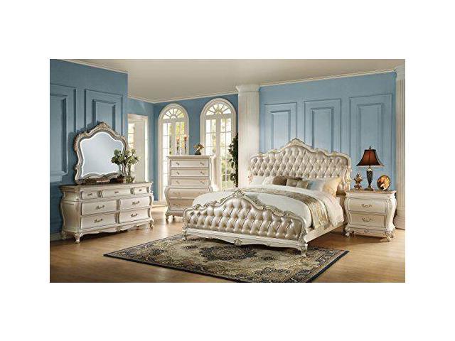 Acme Furniture 23546 Chantelle Chest No Granite Top Pearl White New Newegg Com