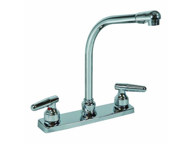 Aqua Plumb Two Handle High Spout Kitchen Faucet 1558052 Newegg Com