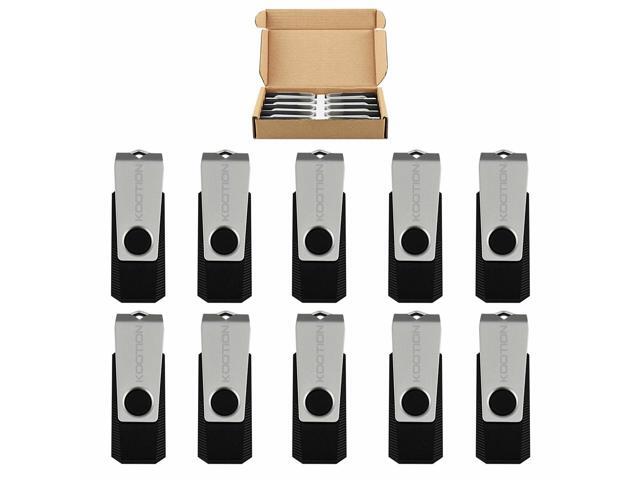 10 Pcs 16GB Black USB Flash Drives Swivel Anti-skid Memory Stick Thumb Pen