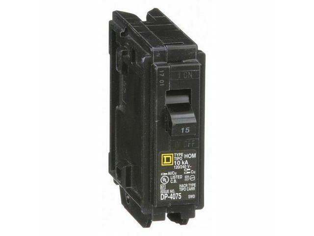 1P GFCI Plug In Circuit Breaker 15A 120//240VAC SQUARE D HOM115GFI