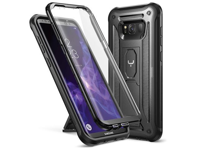 YOUMAKER Kickstand Case for Galaxy S8 Plus White/Gray Full Body with Built-in Screen Protector Heavy Duty Protection Shockproof Rugged Cover for Samsung Galaxy S8 Plus 6.2 inch 