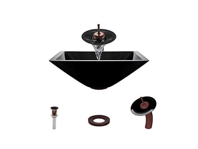 603 Black Oil Rubbed Bronze Waterfall Faucet Bathroom Ensemble