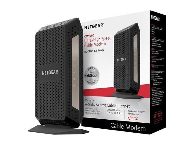 NETGEAR Cable Modem CM1000 - Compatible with all Cable Providers For Cable Plans Up to 1 Gigabit | DOCSIS 3.1