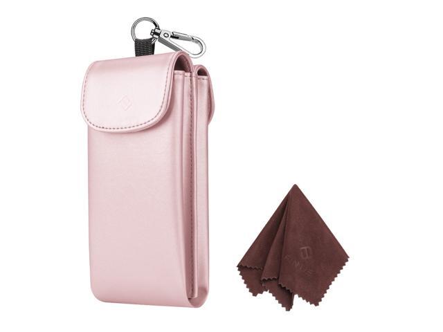 Glasses Case Dark Purple Flower Zipper Soft Sunglasses Ball Pen Bag Protective Purse