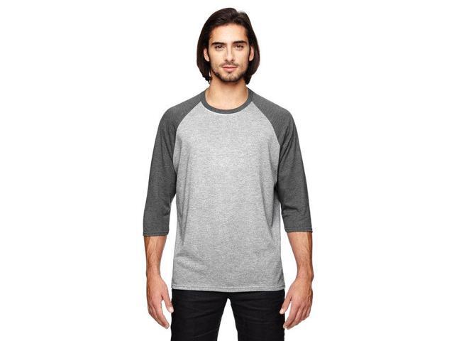 Anvil 6755 Men's Tri-Blend 3/4-Sleeve Tee Heather Grey/Heather Dark ...