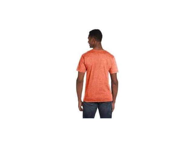 Gildan G64V Men's 4.5 Oz Softstyle V-Neck T-Shirt Heather Orange S ...
