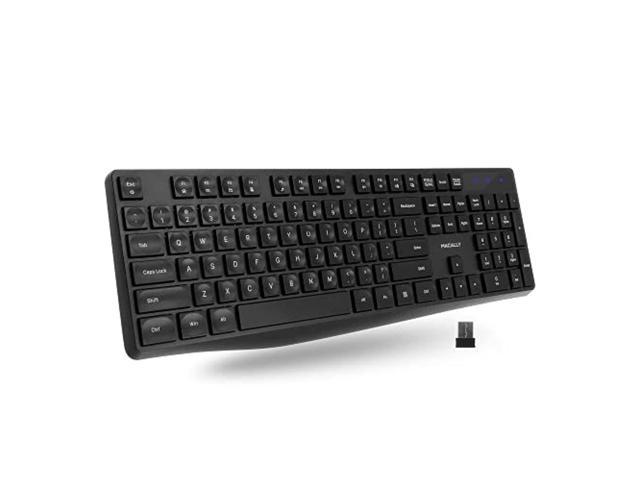 macally 2.4g usb wireless keyboard for laptop or computer - full size keyboard with numeric keypad & 13 shortcut keys - for windows devices with usb port - simple & easy to use pc keyboard wireless