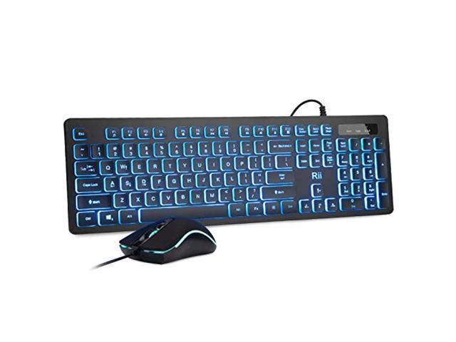 rii rgb led backlight wired gaming keyboard and mouse combo