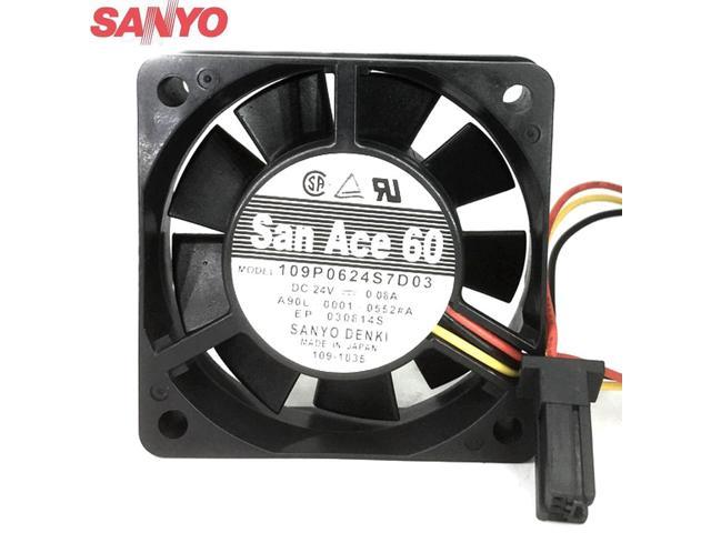 For Sanyo 109P0624S7D03 A90L-0001-0552#A Fan 6015 24V 0.08A axial cooling fan 
