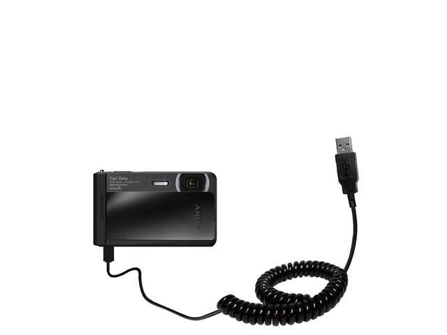 Uses Gomadic TipExchange Technology Coiled Power Hot Sync USB Cable suitable for the Creative MuVo Slim with both data and charge features 