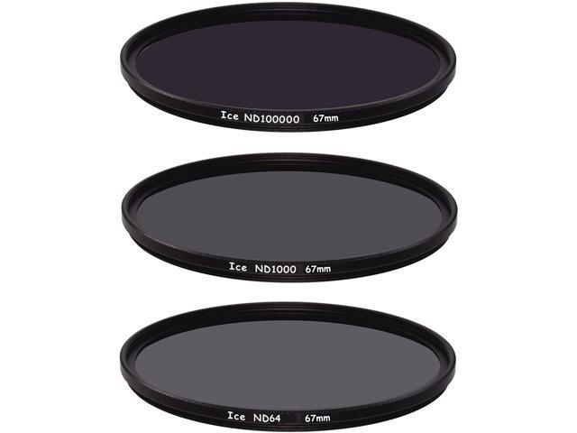 ICE Extreme ND Filter Set 67mm ND100000 ND1000 ND64 Neutral Density 67 16.5,10 6 Stop Optical Glass