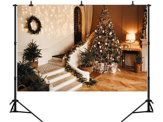 8X12FT-Christmas Tree Window Photography Backdrops Lighting Party Decoration Photo Studio Background 