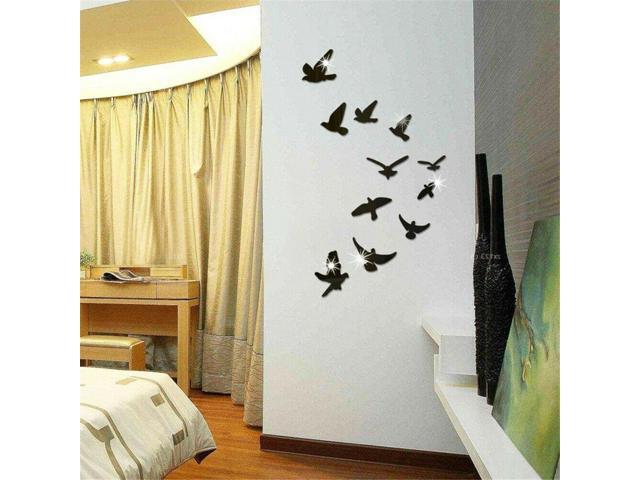 Diy Removable Home 3d Mirror Wall Stickers Decal Art Vinyl Room Decor Birds Fun These Little Seagulls Will Dress Up Any Bathroom Mirror Or Other Area The Measure 8 X 18 Inches When Installed As Shown Please Indicate