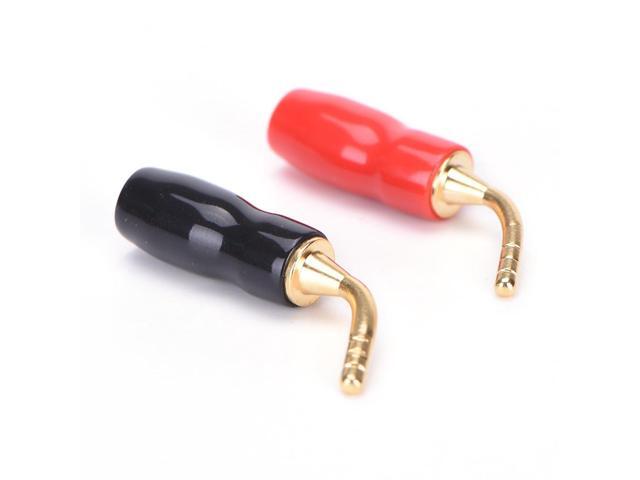 2MM Speaker Terminals Wire Pin Plug Banana Plugs Connectors Screw Lock Cable Wire Adapter with Rubber Covers Set 8PCS
