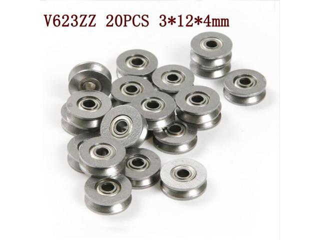 5PCS 3*12*4mm V623ZZ Skateboard Bearing Miniature Bearing V-groove bearings