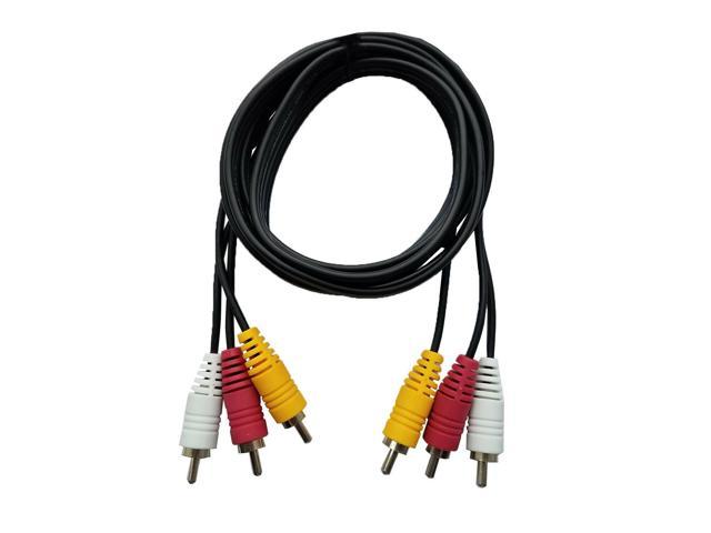 Satellitesale 3 Male To 3 Male Rca Audio Video Av Omposite Cable Universal Wire Pvc Black Cord 6 2512