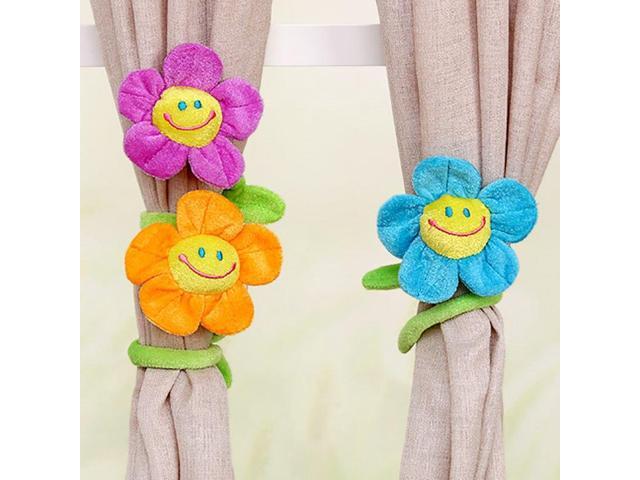 Cute Sunflower Shape Window Curtain Clasps Holders Buckle Tieback