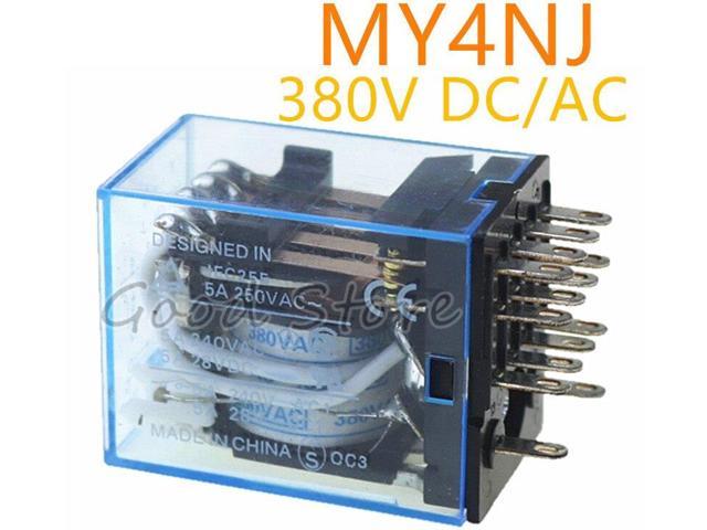 1PCS LED MY4 380V DC AC General Purpose Relay 4pdt,14pins relais MY4NJ