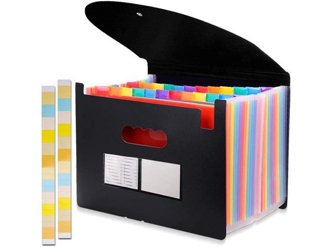 13 Pocket A4 Folder Office Expanding File Box Document Organiser With Flip Cover 