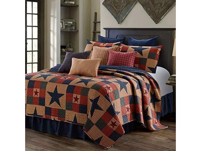 Virah Bella 3 Piece Mountain Cabin Stars Rustic 3 Piece Quilt And