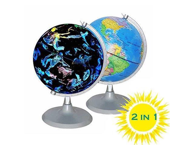 Cyho Illuminated World Globe Usb 2 In 1 Led Desktop Interactive Earth With Map And Constellation View Fit For Kids S