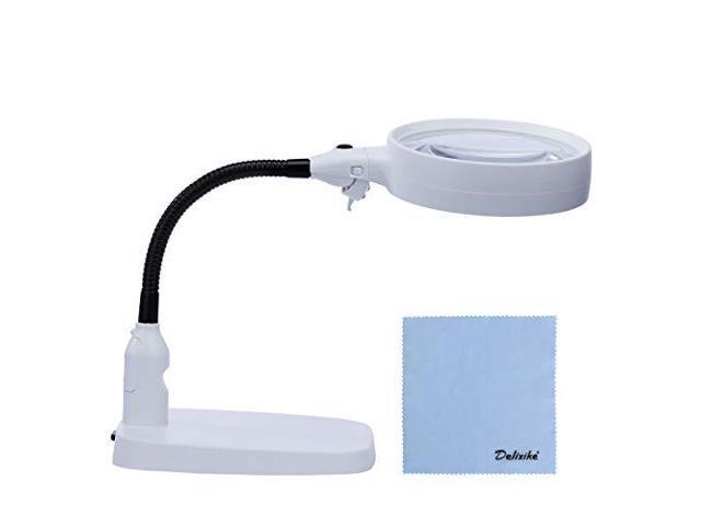 Delixike Large Magnifying Lamp 2 In 1 Clamp Desk Lamp With Ultra