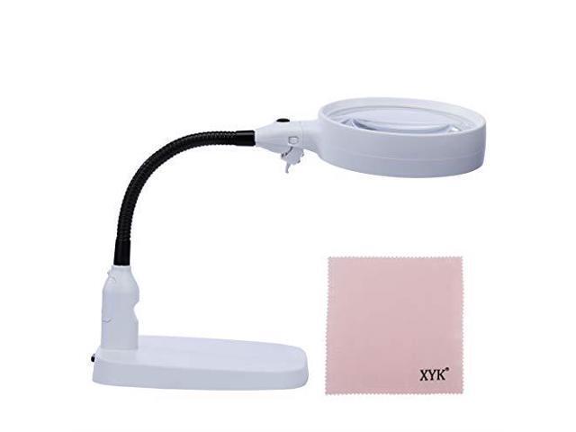 Xyk Led Magnifying Lamp 2 In 1 Clamp Desk With Ultra Bright Daylight Light Great Hands Free Glasses For Close Work Reading Hobbies