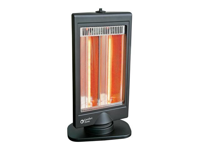 Comfort Zone Czhtv9 Oscillating Electric Halogen Radiant Heater With Slimline Flat Panel Design Black