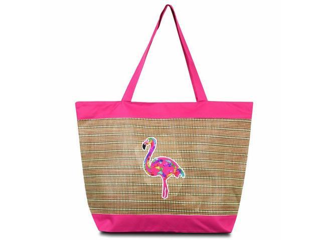 pink flamingo beach bag