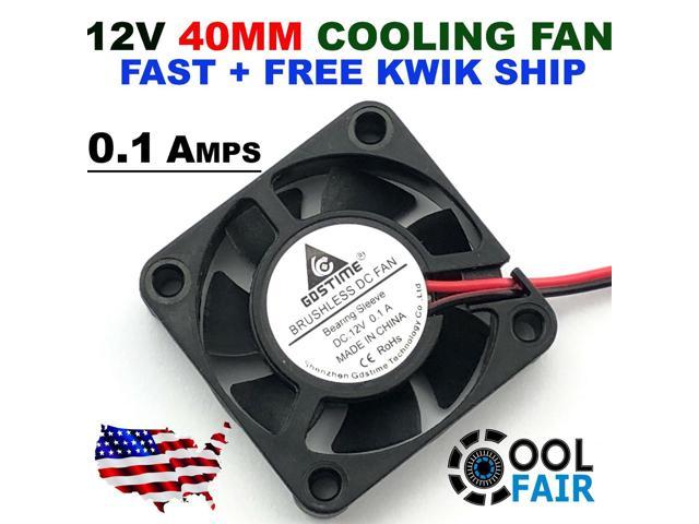 5PCS 12V 2P DC 40mm 40X40X10MM 4010B Brushless Cooling Case Blower Fan 3D Printe 