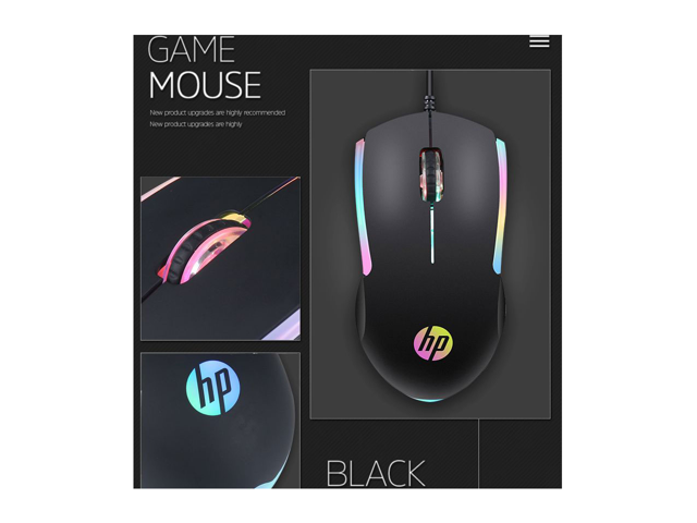 mouse hp m160 rgb for gaming wired black