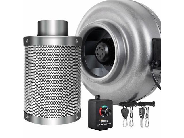 4" 6" 8" inch Inline Duct Fan Speeder Air Carbon Filter Ducting Combo 