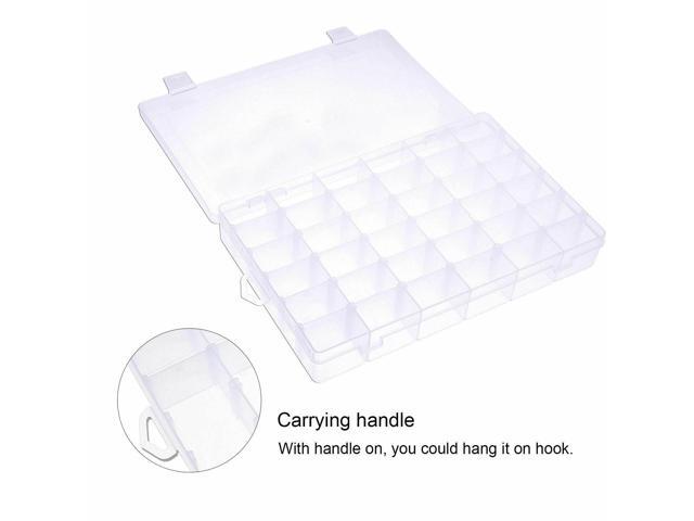 36 Comparments 2 Pack Thread Organizer with Adjustable Dividers Transparent Storage Box for Beads Opret Plastic Jewelry Organizer Letter Board Letters Embroidery Floss and Craft