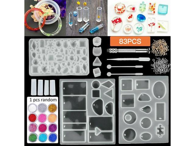 83Pcs Resin Casting Molds Tool Kit Silicone Making Jewelry DIY Pendant Mould Hot