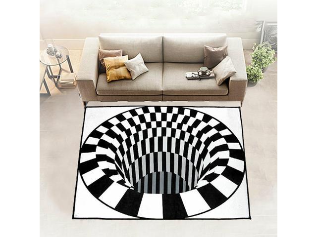 3D Home Illusion Bottomless Hole Optical Area Rug Carpet Floor Mat Living Room