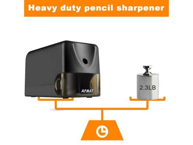 AFMAT Electric Pencil Sharpener Heavy Duty Gray Classroom Pencil Sharpener for 6.5-8mm No.2/Colored Pencils UL Listed Professional Pencil Sharpener w/Stronger Helical Blade 