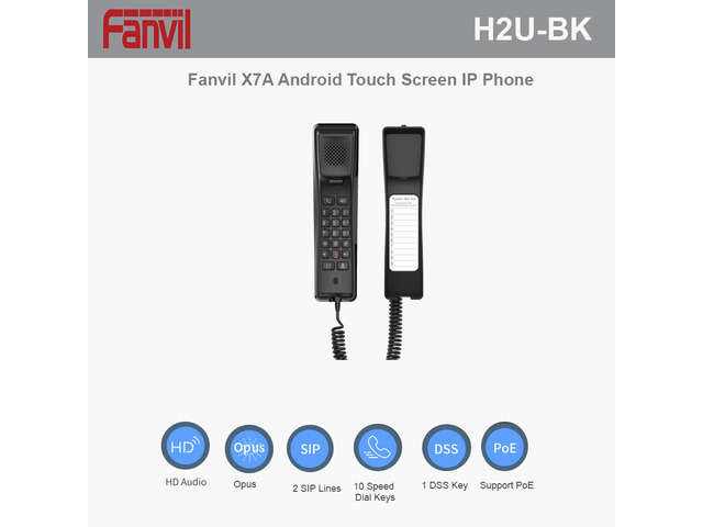Line Programmable Key On Phone Fanvil H2U-BK Hotel Phone - 2 SIP lines - 10 SIP Dial Keys - 1 ...