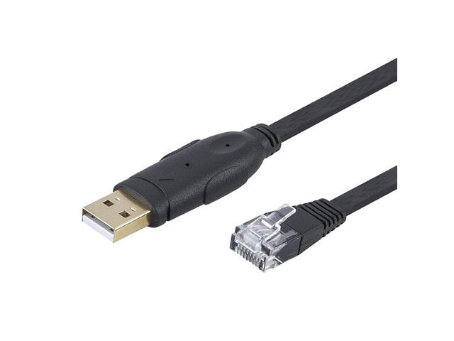 Cisco Compatible Console Cable, 6ft, FTDI USB to RJ45 Console Cable /  Windows 7, 8 / Vista / MAC / Linux / RS232 Switch Router 