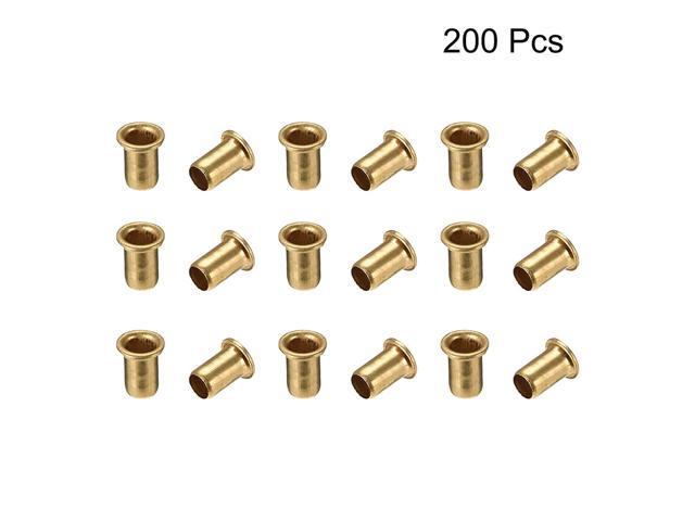 uxcell Hollow Rivet,4mm x 8mm Through Hole Copper Hollow Rivets Grommets Double-Sided Circuit Board PCB 200Pcs 